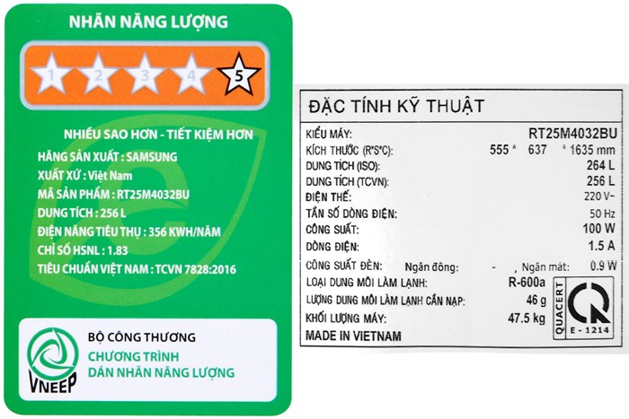 Tủ Lạnh Samsung Inverter 256 Lít RT25M4032BU/SV